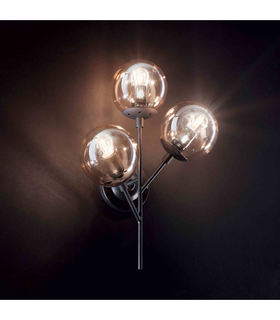 KEPLER black wall light 3 bulbs