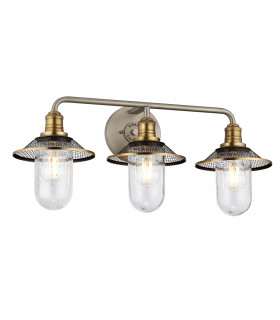 Applique murale Rigby Nickel antique avec laiton héritier