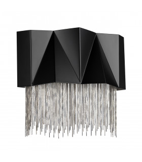Applique murale Zuma Satiné noir / argent 27 Cm