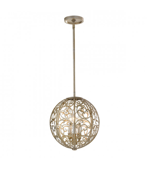 Chandelier Arabesque Patina de feuilles d'argent 39