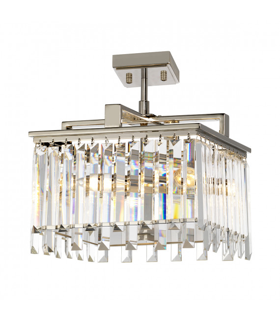 Chandelier Aries Nickel poli avec des cristaux de verre K5 27,6 Cm