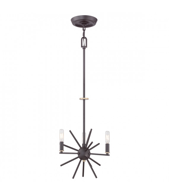 Chandelier Carnegie Bronze occidental 31,8 Cm