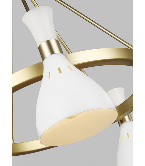 Chandelier Joan Laiton blanc / bruit bruni 69,9 Cm
