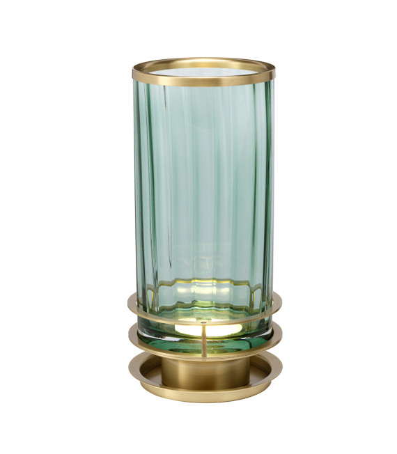 Lampe de table Arno Laiton de métaux de métaux - verrerie verte
