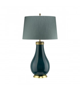 Lampe de table Havering Azure-Turquoise / laiton vieilli 41 Cm