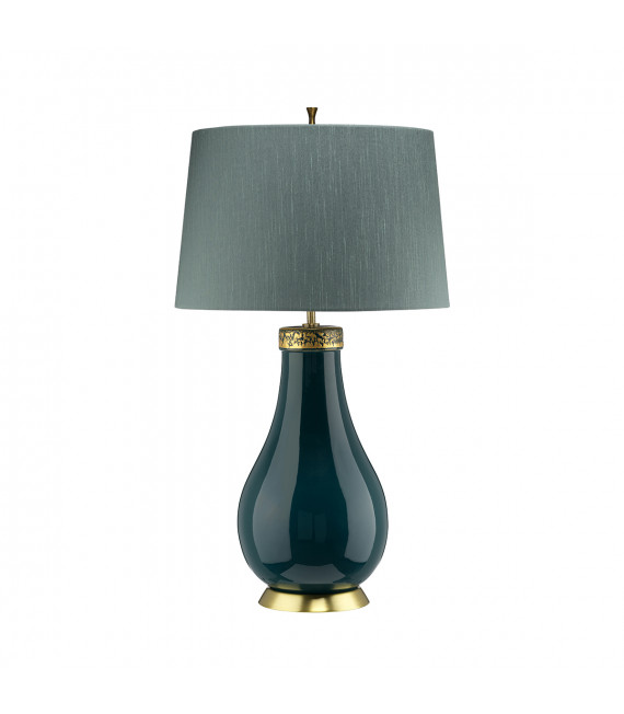Lampe de table Havering Azure-Turquoise / laiton vieilli 41 Cm