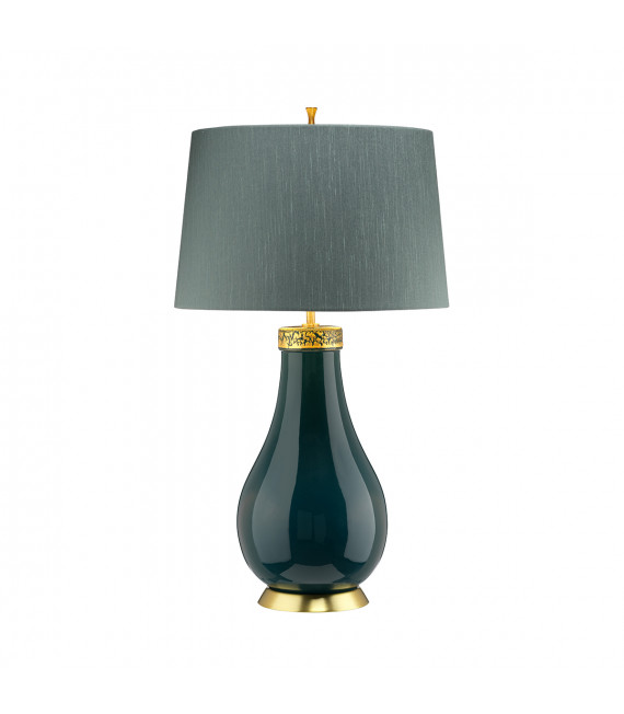 Lampe de table Havering Azure-Turquoise / laiton vieilli 41 Cm