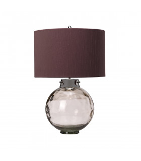 Lampe de table Kara Nickel poli métallique - Verrerie Fumée 55