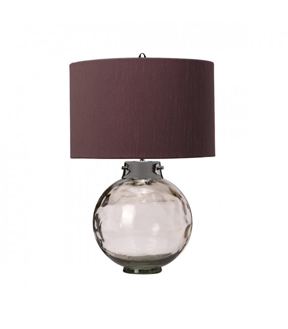 Lampe de table Kara Nickel poli métallique - Verrerie Fumée 55