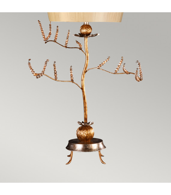 Lampe de table Kristal Feuille de mastic et or 91 Cm