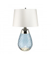 Lampe de table Lena Verre bleu teinté / ombre blanc cassé 60