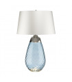 Lampe de table Lena Verre bleu teinté / ombre blanc cassé 74 Cm