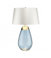 Lampe de table Lena Verre bleu teinté / ombre blanc cassé 74 Cm