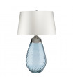 Lampe de table Lena Verre bleu teinté / ombre blanc cassé 74 Cm