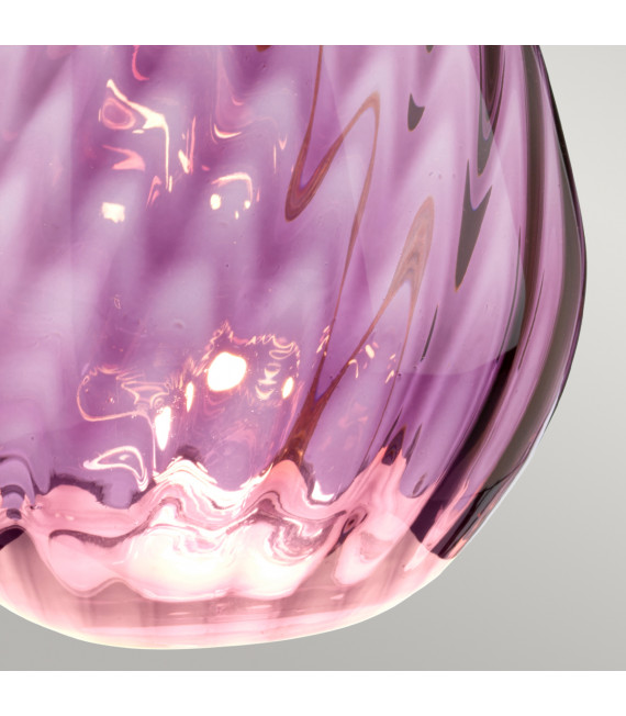 Lampe de table Lena Verre teinté de prune / ombre blanc cassé 60,5 Cm