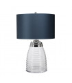 Lampe de table Milne Nickel poli métallique - Verrerie claire 41 Cm