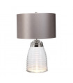 Lampe de table Milne Nickel poli métallique - Verrerie claire 41 Cm