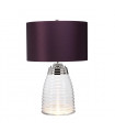 Lampe de table Milne Nickel poli métallique - Verrerie claire 41 Cm