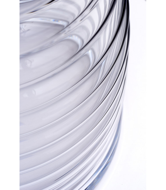 Lampe de table Milne Nickel poli métallique - Verrerie claire 41 Cm