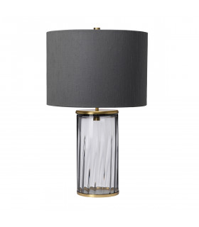 Lampe de table Reno Laiton de métaux de métaux - Verrerie Fumée 35