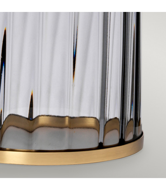 Lampe de table Reno Laiton de métaux de métaux - Verrerie Fumée 35,5 Cm