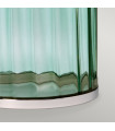Lampe de table Reno Nickel poli de métaux - verrerie verte 35,5 Cm