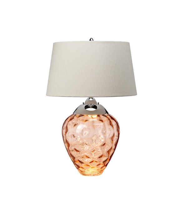 Lampe de table Samara Nickel poli de métaux - Saumon de verrerie 45