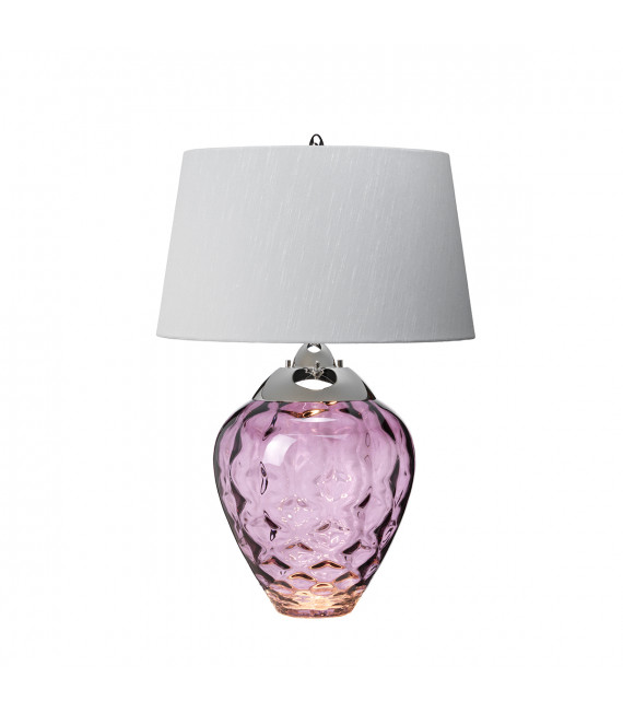 Lampe de table Samara Nickel poli en métal - Plaque de verrerie 45