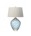 Lampe de table Samara Nickel poli en métal - Verrerie bleue bleue 45