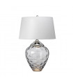 Lampe de table Samara Nickel poli en métal - Verrerie fumée 45