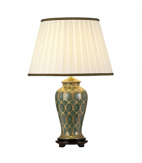 Lampe de table Sashi Vert avec or et brun 68 Cm