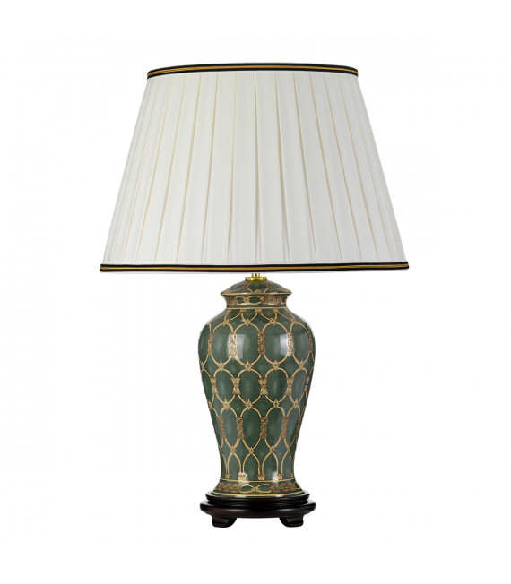 Lampe de table Sashi Vert avec or et brun 68 Cm