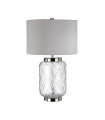 Lampe de table Sola Nickel poli en métal - Verrerie Clear 30 Cm