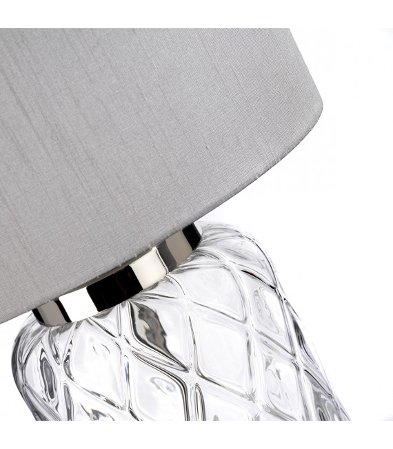 Lampe de table Sola Nickel poli en métal - Verrerie Clear 30 Cm