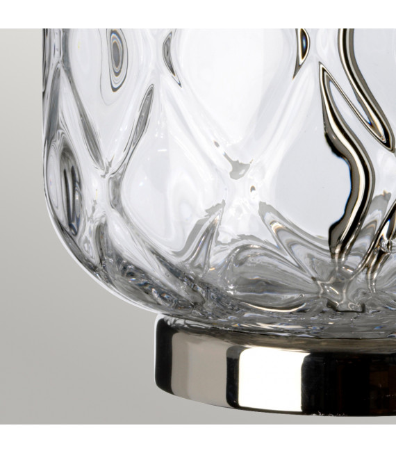 Lampe de table Sola Nickel poli en métal - Verrerie Clear 30 Cm
