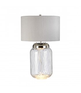 Lampe de table Sola Nickel poli en métal - Verrerie Clear 41 Cm