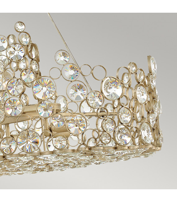 Chandelier Linear  Anya Feuille d'argent 33,8 Cm