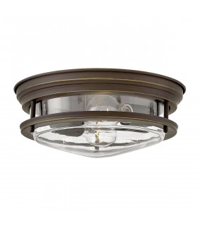 Plafonnier Hadrian Bronze frotté de l'huile avec du verre clair 30