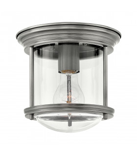 Plafonnier Hadrian Nickel antique avec verre clair 19