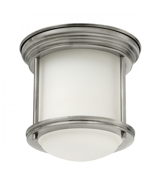 Plafonnier Hadrian Nickel antique avec verre opale 19
