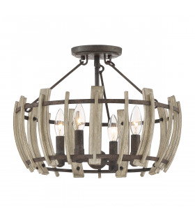 Plafonnier Wood Hollow Noire rustique 30
