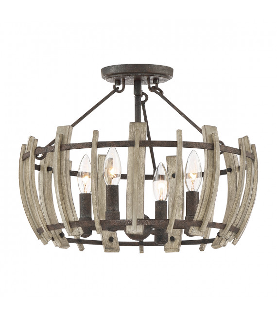 Plafonnier Wood Hollow Noire rustique 30