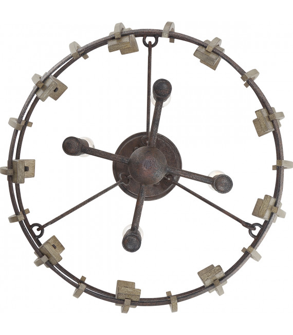Plafonnier Wood Hollow Noire rustique 30,4 Cm