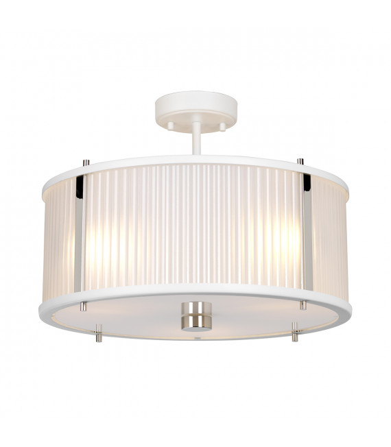 Suspension Corona Nickel peint en satin blanc / poli 19,3 Cm
