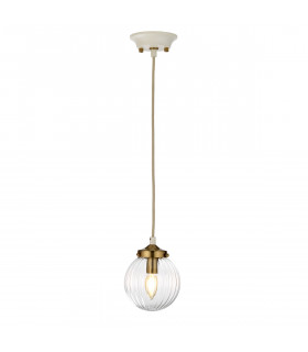 Suspension Cosmos Crème peinte + en laiton vieilli 19