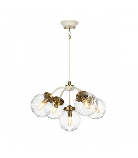 Suspension Cosmos Crème peinte + en laiton vieilli 33