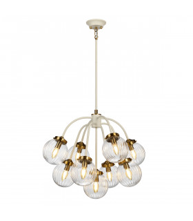 Suspension Cosmos Crème peinte + en laiton vieilli 52