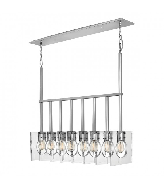 Suspension Ludlow Nickel poli / acrylique clair