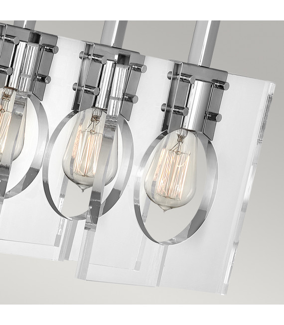 Suspension Ludlow Nickel poli / acrylique clair
