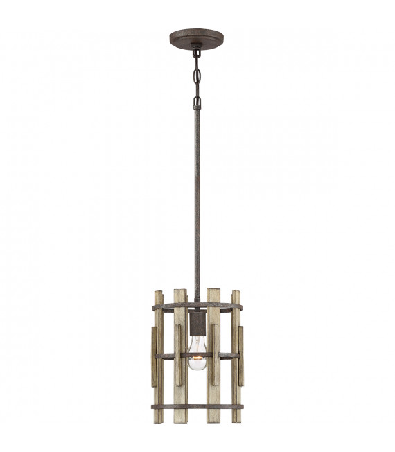 Suspension Wood Hollow Noire rustique 30,5 Cm